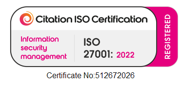 Citation ISO Certification badge for ISO 27001:2022