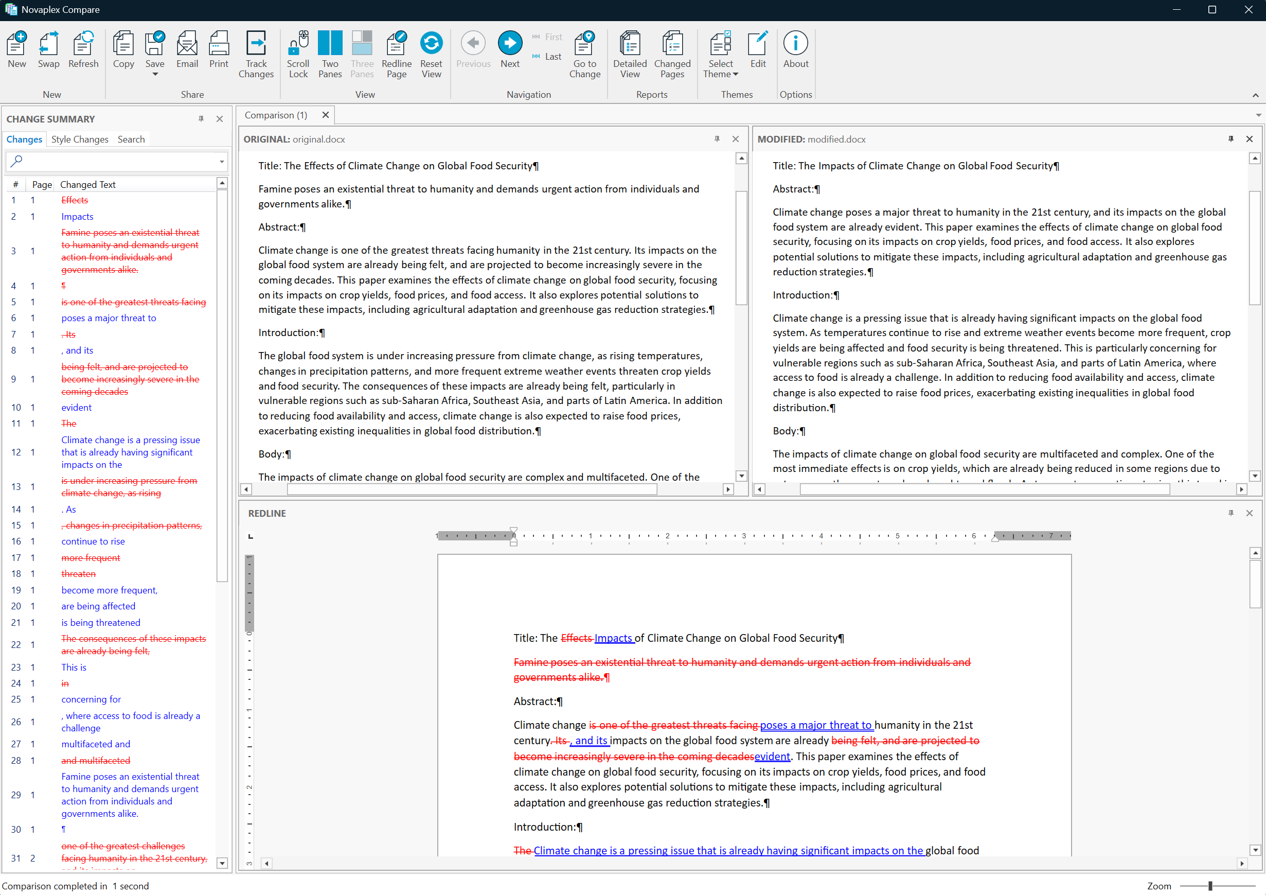 Novaplex Compare application screenshot
